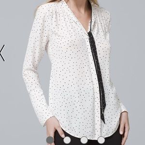 Size 8 White House Black Market Evelyn Dot Blouse